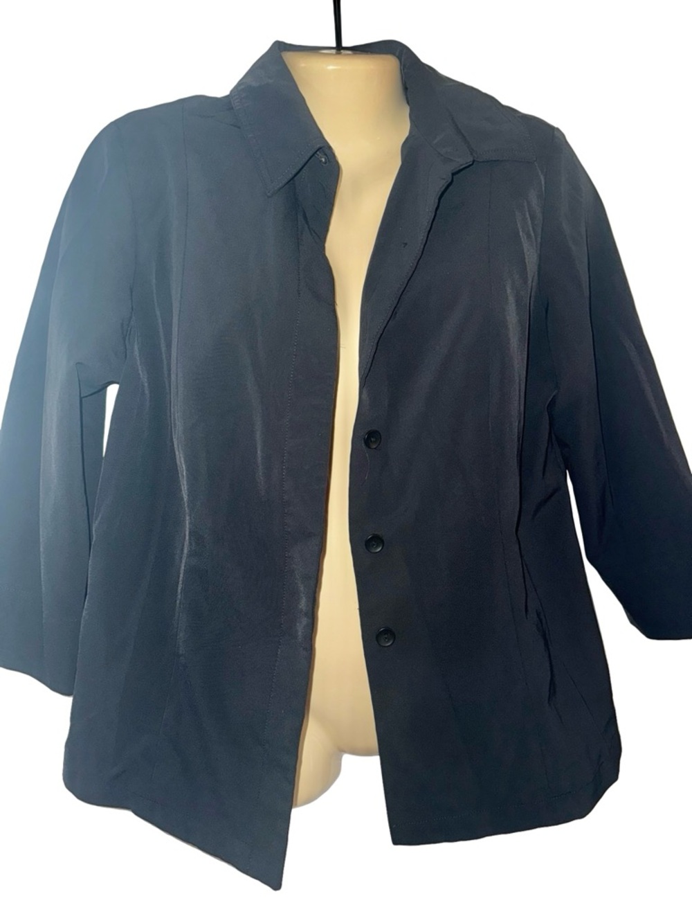 Vintage Tailored Black Button-Front Women's Blazer Jacket